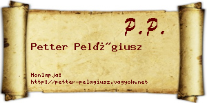 Petter Pelágiusz névjegykártya